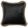 Black Velvet Fringe - Cushion Cover