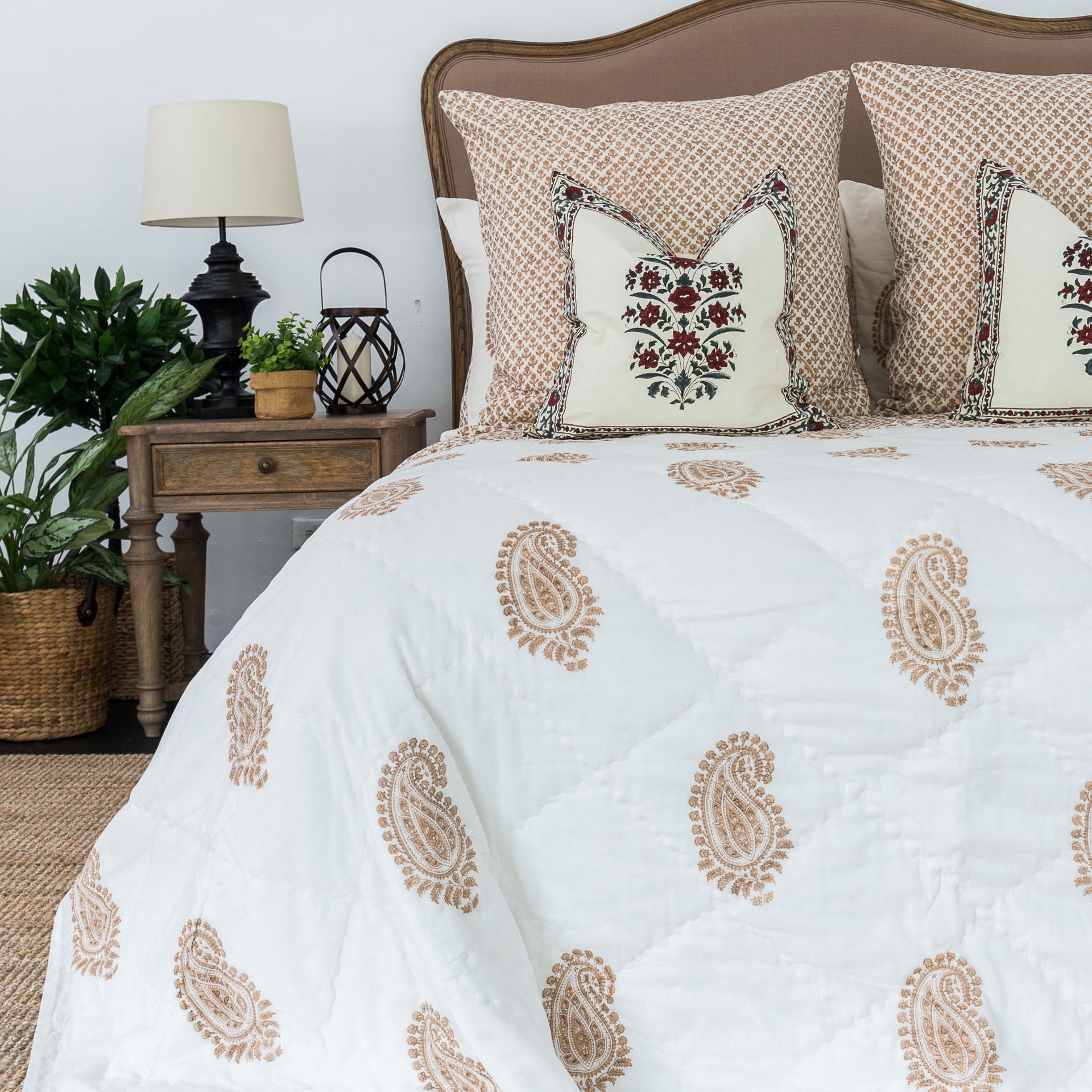 Kolka Beige Quilted Pillowcase Set | 48cm x 73cm