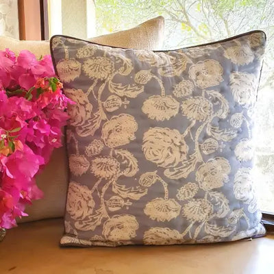 Farmhouse Blue Quilted Cushion Cover | 50cm x 50cm