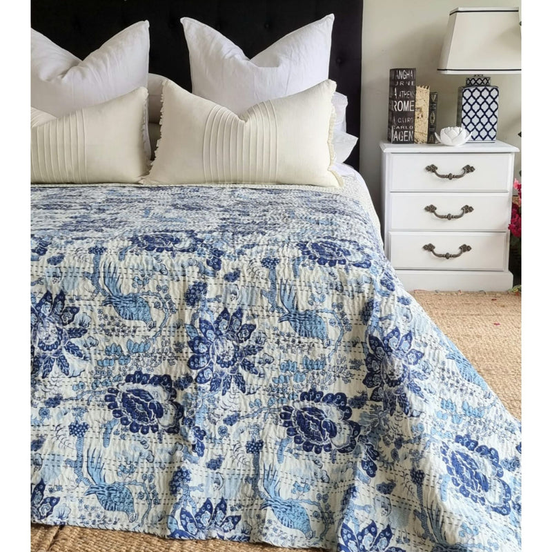 French Provincial Kantha Bedspread