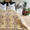 Yellow English Rose Cotton Reversible Quilt | 220cm x 270cm