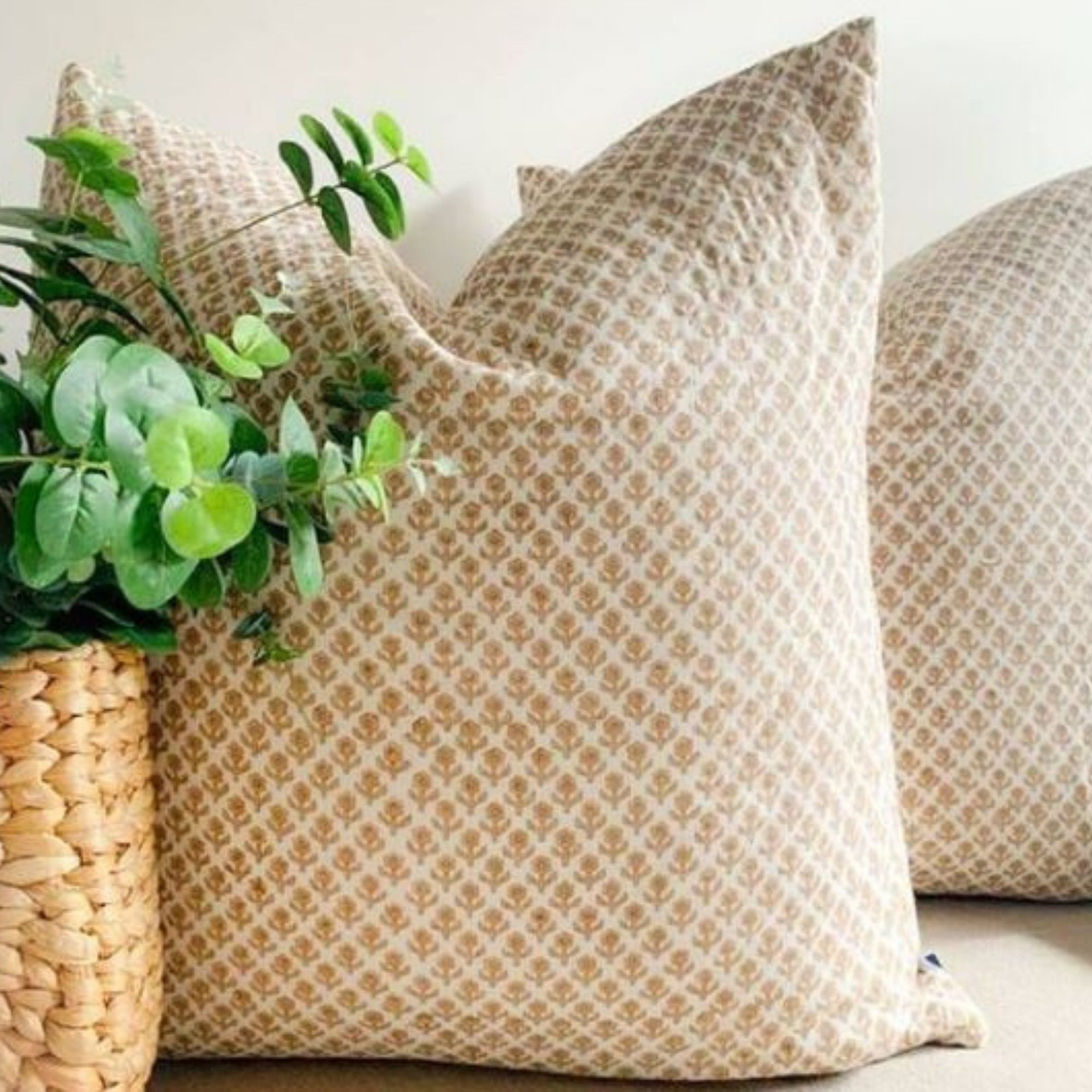 Kolka Beige Quilted Euro Sham