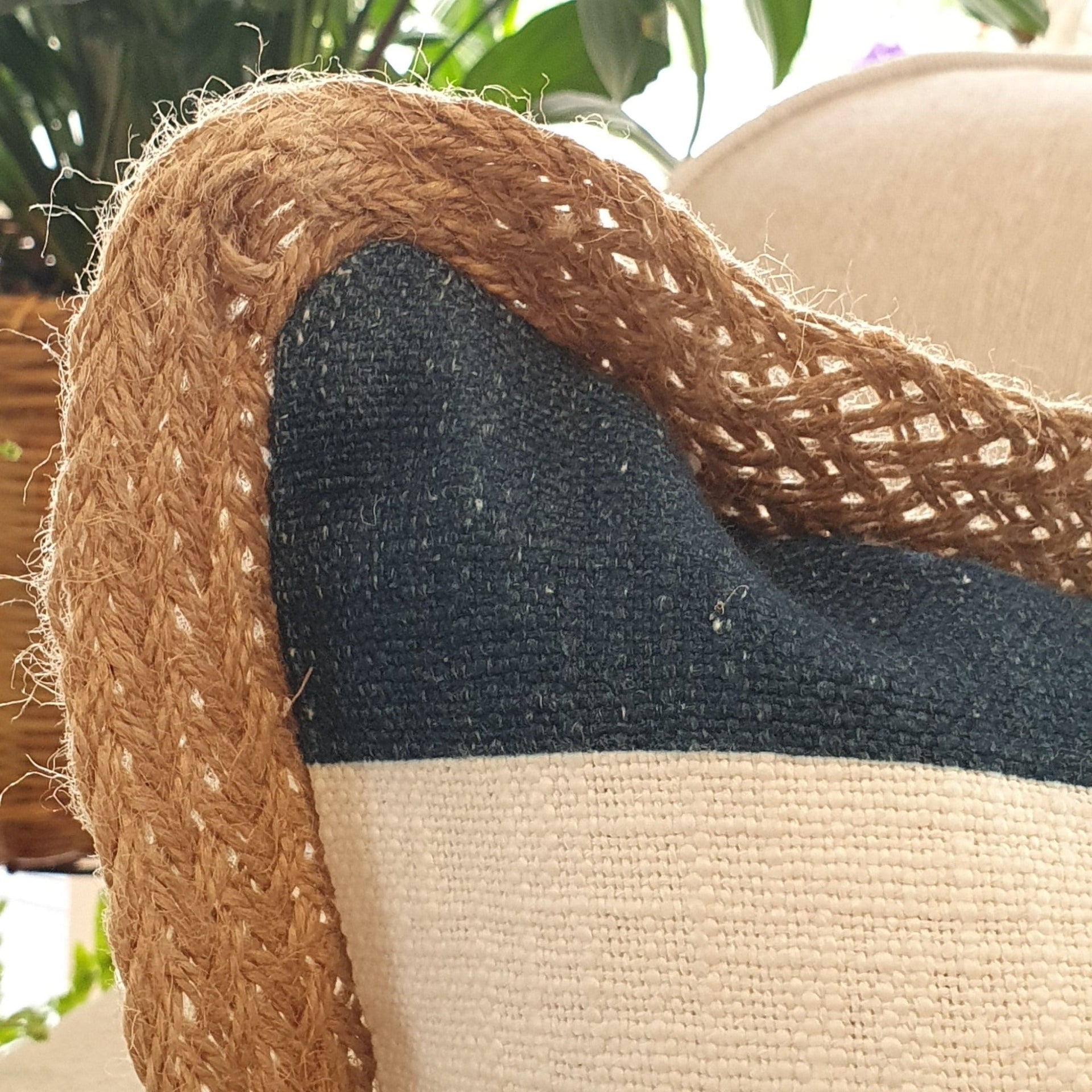Navy Stripe Decorative Cushion Cover | 50cm x 50cm