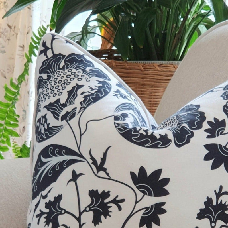 Navy Bloom Decorative Cushion Cover | 50cm x 50cm
