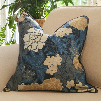 Midnight Bloom Floral Cushion Cover | 50×50 cm