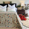 Green Berries Kantha Bedspread | 220cm x 270cm