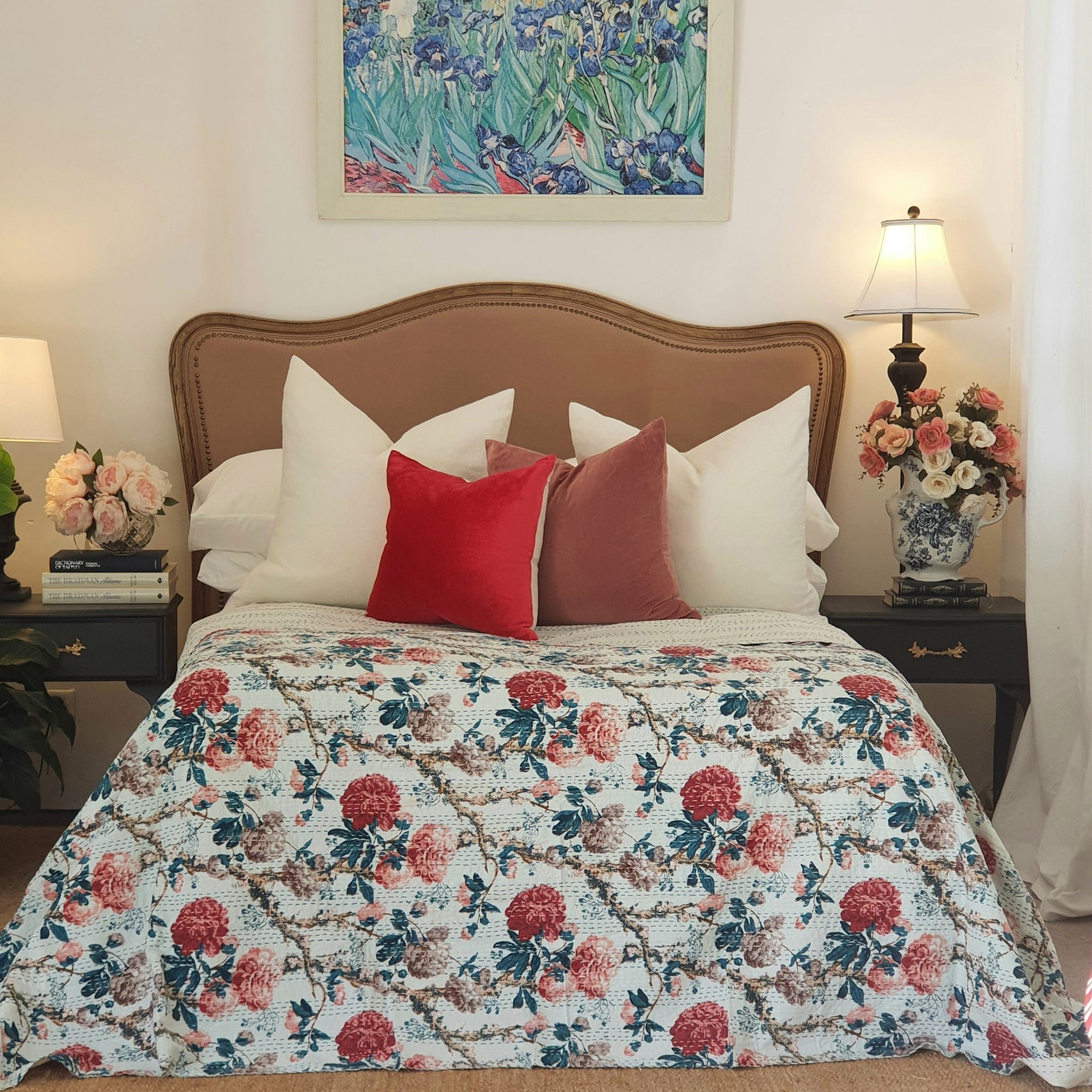 Peony Kantha Bedspread | 220cm x 270cm