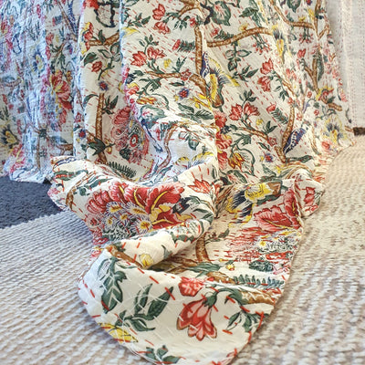 Spring Garden Kantha Bedspread | 220cm x 270cm