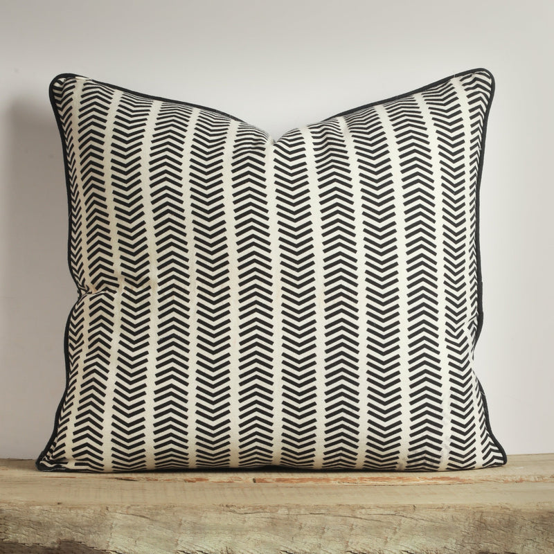 Black Chevron Decorative Cushion Cover | 50cm x 50cm